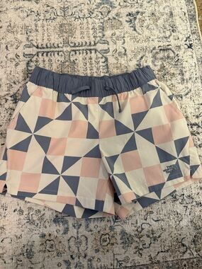 The North Face Women’s Pink & Blue Geometric Athletic Shorts